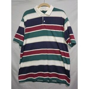 Munsingwear Polo Shirt Mens XL Multicolor Vintage Striped Colorblock Pocket